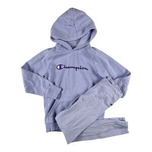 Champion Purple Hooded Sweatshirt Leggings Outfit Set Large